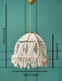 Opviq Lámpara de araña Blanno con tapa de macramé en blanco